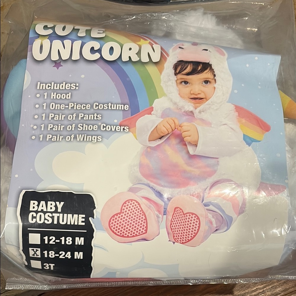 Cute Unicorn Baby Costume - White and Pink